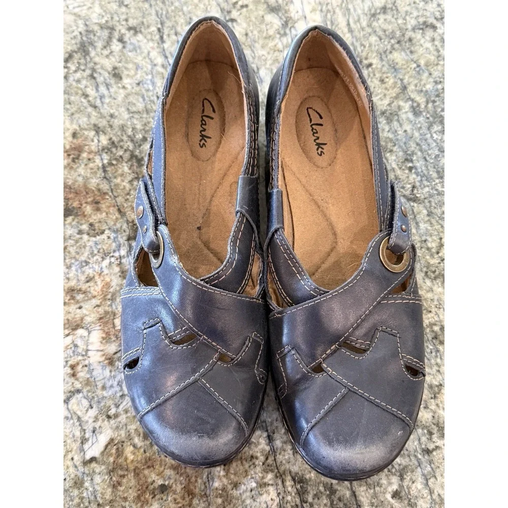 Clarks Ped Lite Megan Women's Slip-On Loafer Shoes Navy Size 10